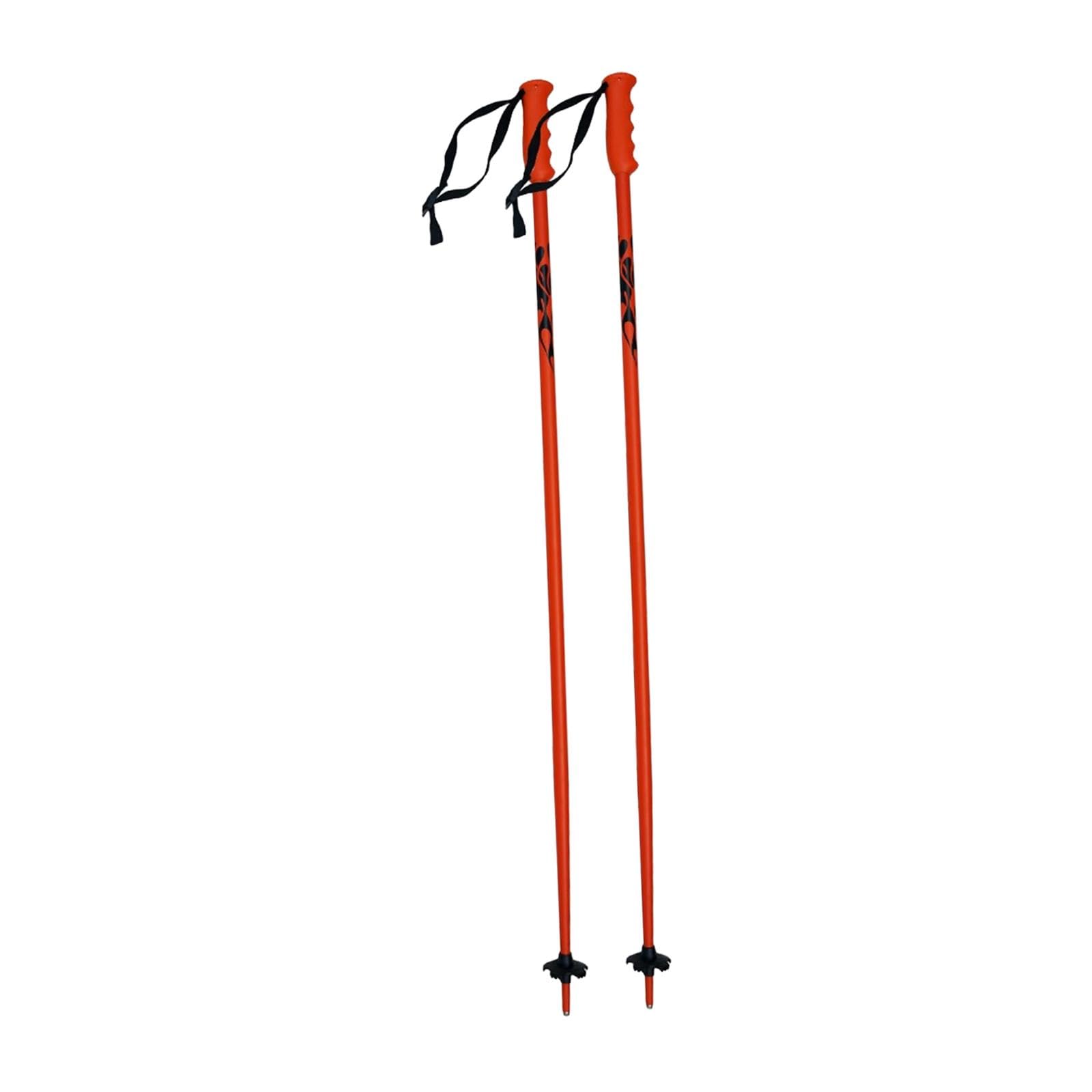 Bâtons de Ski Aluminium Monobloc Lot de 2, Équipement Ski Extérieur Polyvalent, Orange Fluorescent