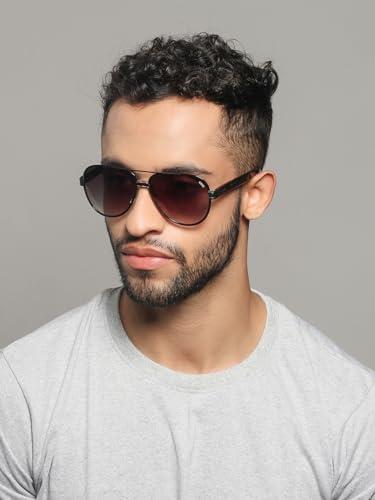 Image of IDEE Sunglasses| 100% UV Protected | Gradient | Full Rim | Pilot | Men | Large |Alloy Metal Frame | Gradient Polycarbonate Lens