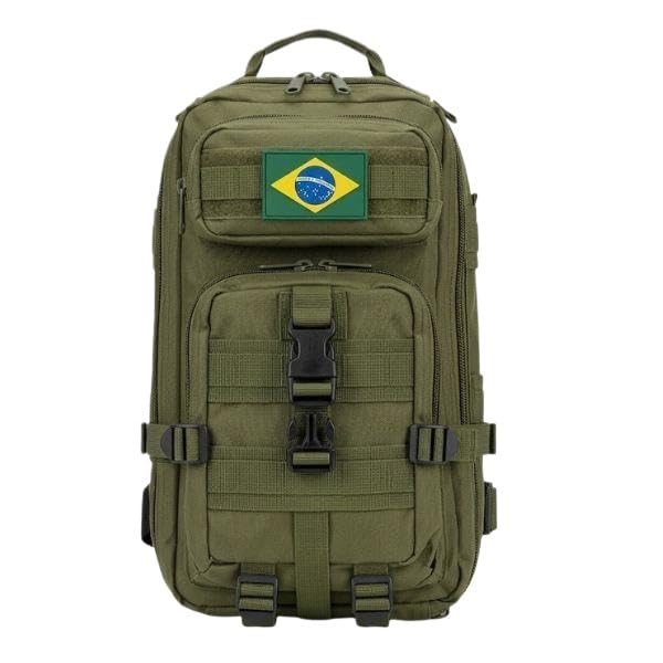Mochila Militar 30L Impermeável Reforçada Masculina Assault (Verde Militar)