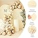 Set of 2 Wedding Arch Cover 2-Sided Round Top Spandex Fitted Arch Backdrop Cover for Birthday Party Baby Shower Wedding Arch Stand Decor（7.2FT, 6FT, Beige）