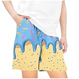 Ice Cream Swim Trunks Boys Girls Kids Athletic Shorts Elastic Waist Summer Beach Shorts with Pockets 5-14 Years
