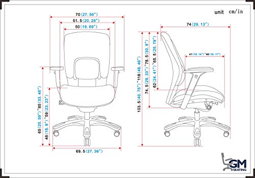 Gm Seating Ergolux Genuine Leather Executive Office Chair - Lumbar Support, Ergonomic Office Chair For Home Office - Desk Chair With Headrest, Seat Slide, Ratchet Back, 3D Adjustable Armrest – White #TOP7