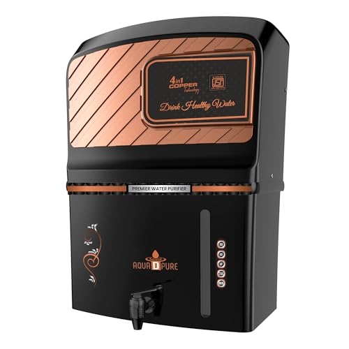 Image of AQUA D PURE Ro water Purifier with Aqua Copper Infusre Technology, 12 Liter UV, UF, TDS Adjuster, Suitable for all type of Water Supply, Best for Home and Office (Alkaline RO Water Purifier)
