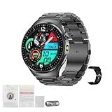 Oreilet Reloj Inteligente con Pantalla Táctil 1,43' para Correr Caminar, Rastreador Actividad Llamadas BT, Múltiples Modos Deportivos, Reloj para Hombres Mujeres, Regalo Tecnológico (Correa de Acero