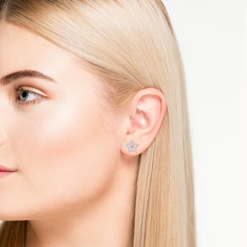 Natural Gemstone Star Stud Earrings for Women in 925 Silver/18K Yellow/Rose Gold Vermeil with Moissanite, Birthstone Jewelry Gifts for Her Birthday, Wedding Anniversary, Graduation, Christmas2