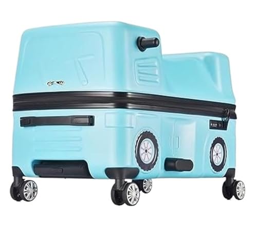 ANIIC Luggage Suitcases With Wheels Creative Riding Suitcases Portable Luggage Travel Hard Suitcase Suitcase Checked Luggage Suitcase Spinner Luggages (Color : Blue, Size : 24inch)