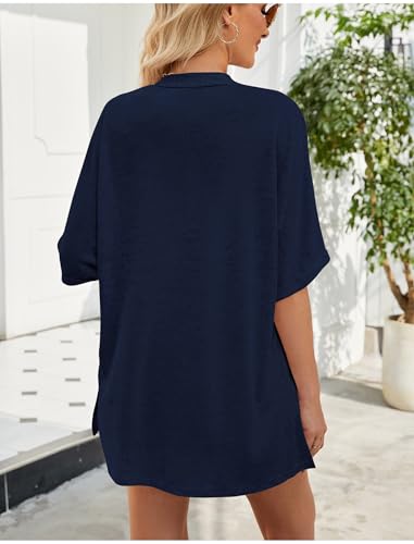 Image of Yekaty Lightweight Cardigans for Women Casual Summer Short Sleeve Cardigan Open Front Beach Coverups 2026
