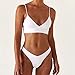 Bikini Set Women 2026 V Neck Spaghetti Strap Sexy Two Piece Swimsuit Bathing Suits Fashion Casual Comfy Swimwear White