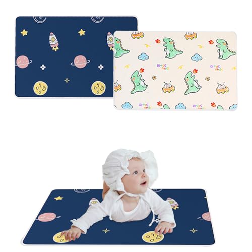 La Mejor Lista de Cambiadores disponible en línea. 42 Cambiador de Pañales de 70x50cm, 2 Piezas Cambiador Portátil para Recién Nacidos, Doble Cara Disponible, Membrana Impermeable de TPU, Mejor Efecto Impermeable, Apto para Hogar,...