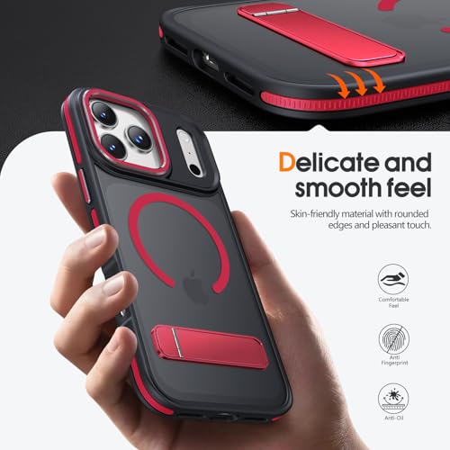 Coque iPhone 17 Pro béquille pour éviter les chutes et traces de doigts