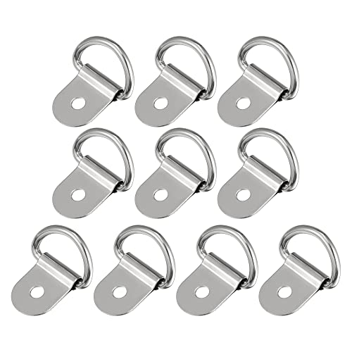 X AUTOHAUX 10pcs D Ring Tie Down Anchor 3mm Diameter D Rings Anchor Lashing Ring for Trailer Truck Boat RV ATV SUV Vehicle Cars Silver Tone