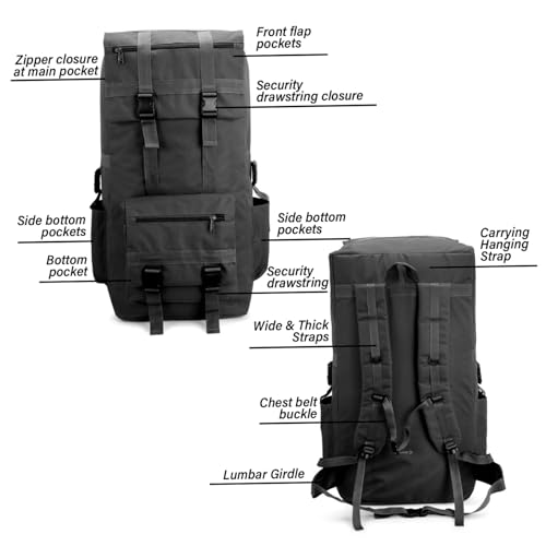 Mochila para senderismo 120L impermeable Oxford miniatura 6