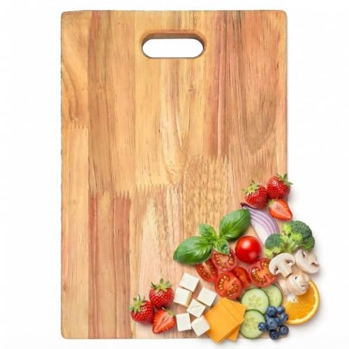 Image of JAGIRA Waterproof Chopping Board with Wooden Handle | Multipurpose Cutting Board for Vegetables, Fruits & Cheese | Eco-Friendly & Anti-Microbial Kitchen Tool (Pack of 1)