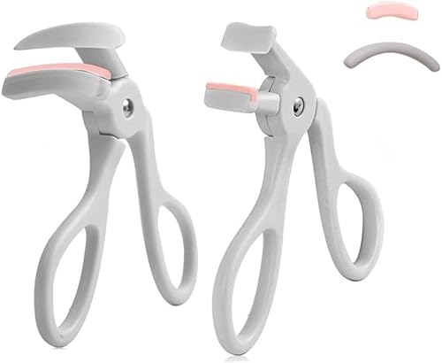 HSAJS 2 Pièces Recourbecils Ergonomique Professionnel Pince Cils Large Angle Précision Maquillage Courbure Naturelle Silicone Doux