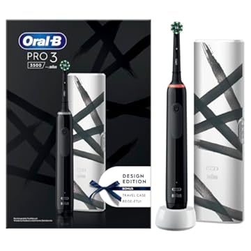 Oral-B Spazzolino Elettrico Ricaricabile Nero Pro 3 3500, 1 Testina, 1 Custodia Da Viaggio. 1 Spazzolino