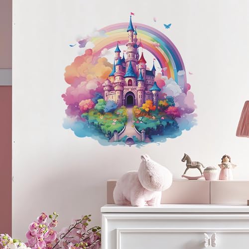 Vinilo decorativo sacinora de castillo arcoíris 47x47 cm