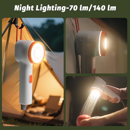 Ducha portátil Clirass para camping, batería recargable 2500mAh, luz incorporada, 2 modos de rociado, impermeable IPX6, con bomba y filtro para RV, barco, playa y senderismo miniatura 5