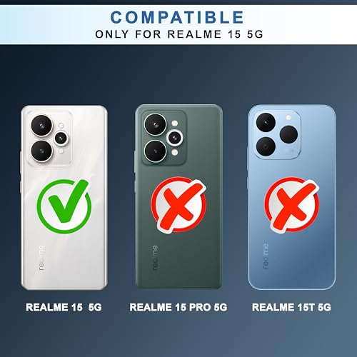 Image of CEDO Backcover for Realme 15 (5G) | Camera Protection Bump Shockproof Edge | Ultra Hybrid Transparent Acrylic Clear TPU+PC Hard Backcase Cover (Black)