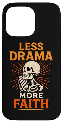 Less Drama More Faith �_�[�N �N���X�`���� �S�V�b�N �X�P���g�� �F�� �X�}�z�P�[�X iPhone 14 Pro Max �p