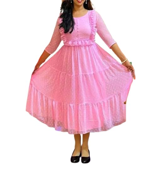 Stylish Fancy Georgette with Lining Gown for Women (P-7189828-XL) Pink-picture-32