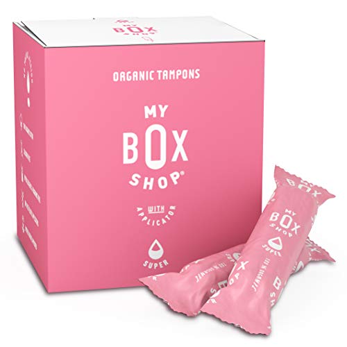 MyBoxShop - Super|32 Count - Organic Cotton Tampons, BPA-Free Compact Plastic Applicator, Non-Toxic  - //coolthings.us