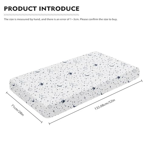 Image of Stars Planets Baby Crib Sheets for Boys Girls Space Fitted Crib Sheet for Standard Crib and Toddler Mattress Moon Baby Mattress Sheets Toddler Bed Sheet 52x28x8 in