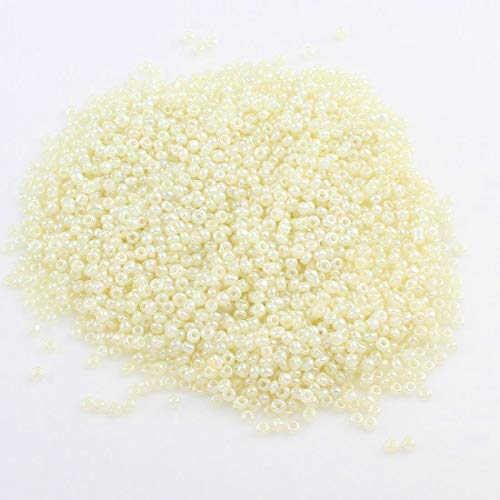 Perlin Seed Beads Glass Beads Indian Beads Seed Beads Pony Beads 2 mm Ceylon 10 Colours 11/0 Ceylon Lustred Seed Beads 6500 Pieces (Cultured Pearls Krem) - Image 2