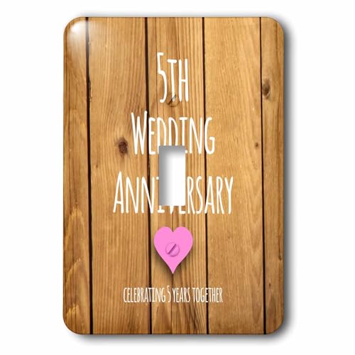 Interrupteur à bascule unique pour 5e anniversaire de mariage sur le thème du bois - 2