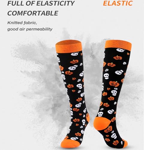 Image of Women's Knee High Compression Socks for Running Work Support Nurses Pregnancy Travel,Colorful Over The Calf Socks,#W402