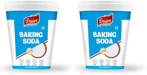 Image of Desire Baking Soda 400 Gram Jar |Pure & Versatile for Baking, Cleaning, and Deodorizing |Perfect for Cakes, Cookies, and Breads|Natural Cleaner for Kitchen, Bathroom, and More (Pack of 2)