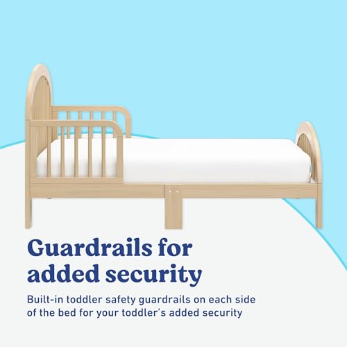 Image of Graco Olivia Toddler Bed (Driftwood) - GREENGUARD Gold Certified, Includes Toddler Safety Guardrails, Fits Standard Crib & Toddler Mattress, Stylish Arched Design