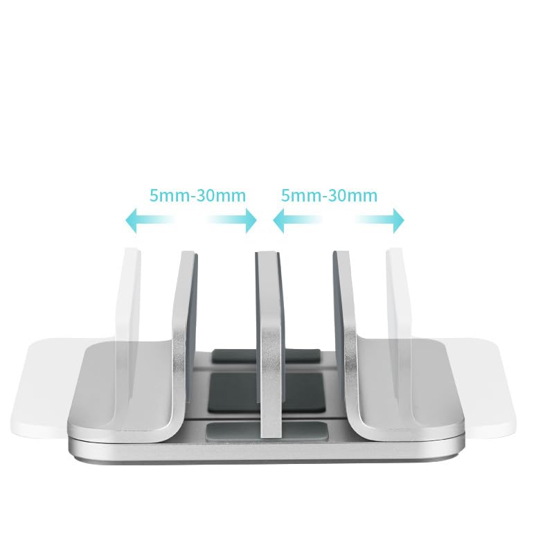 Soporte vertical doble de aluminio ajustable para laptop miniatura 7