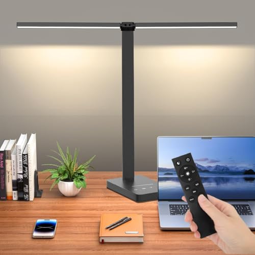Consejos para Comprar Lamparas de Escritorio Walmart que Puedes Comprar On-line. 48 Podero, Lampara de Escritorio, Lámpara de Escritorio LED, Con doble cabezal luz, 12W, 5 Modos de Iluminación, Con control remoto, Protección Ocular, para Trabajar o Estudiar