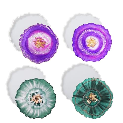 Image of 400g DIY Epoxy Resin Art Materials Kit For Making Coasters, Bangles, Pendant, Alphabet Keychains, Bookmarks, Tealight Candles with 5 Silicone moulds for Beginners (3:1 Raisin to Hardener)