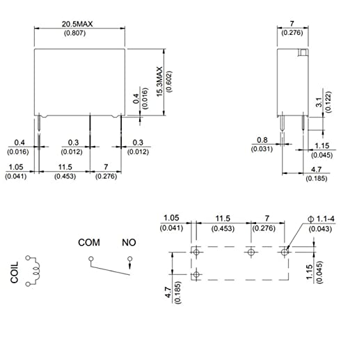 Printrelais 12V Song Chuan 202N-1AH-F-C 12VDC 12VDC 5A 250V Schließerkontakt