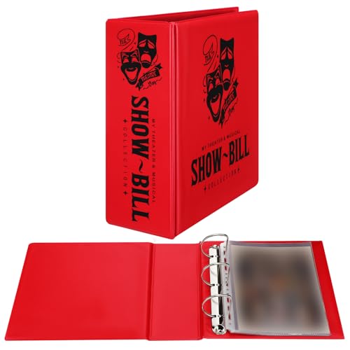 ReliThick Broadway Playbill Binder Show-Bill D-Ring Binder for Broadway and Theatre Show Bills, Comes with 20 Sheet Protectors 5.5 x 8.5 Theater Gift to Hold and Organize All Your Stage Collections
