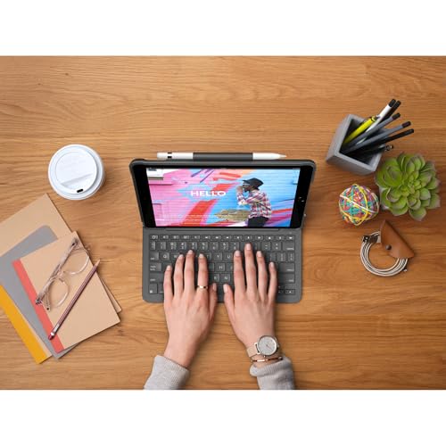 Logitech Slim Folio Per Ipad (7ª, 8ª E 9ª Generazione) Custodia Con Tastiera Wireless Integrata, Layout ‎Tedesco Qwertz - Grafite - 8