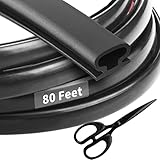 80 Feet Rubber Weather Stripping Door Seal Strip, Solike 3M Self-Adhesive Backing Door Weatherstripp
