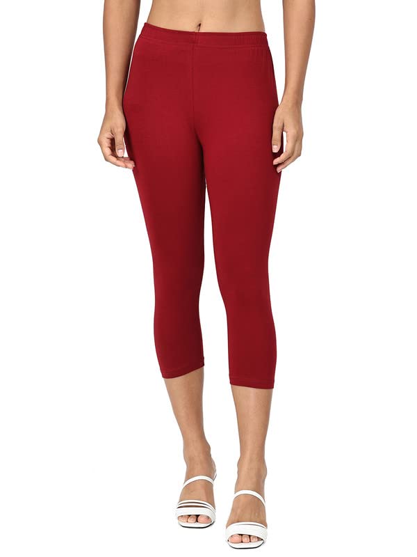 Image of Robinbosky Premium Stretchable Cotton Capri Legging for Women | Suitable for Formal wear & Casual wear | High-End Elastic Makes. The Leggings Squat Proof and Durable for Travel, Yoga, & Workout.