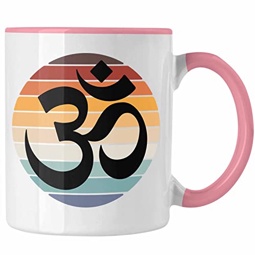 Trendation - Yoga Tasse Geschenk Zeichen Japan Keltisches Yoga Kaffeebecher (Rosa)