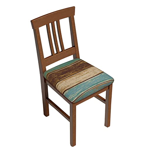 Ndsyyd Elastic Chair Seat Covers Rustic Old Wooden Retro Wood Barn Square Chair Protector Removable Stretch Slipcovers Cushion Covers For Dining Room, Office, Hotel - Set Of 2 #TOP30