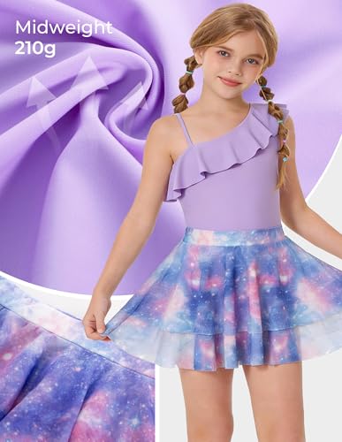 Image of GRACE KARIN Girls One Piece Swimsuits with Mesh Skirt Bathing Suit Swimwear 6-14Y