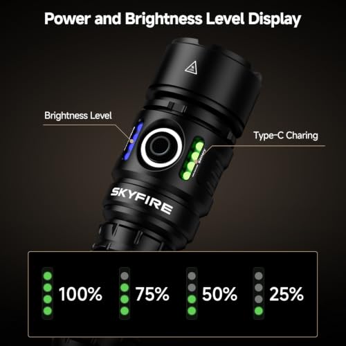 Image of SKYFIRE 3859LM High Lumens LED Tactical EDC Flashlight with Magnetic Base