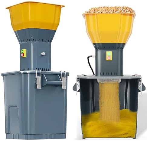 High-Power Electric Grain Mill Grinder, 1300W Automatic Feed with 7 Sieves & 3 Blades, 19000 RPM for Wheat, Corn, Spice, Animal Feed, Home Milling, 45L Capacity