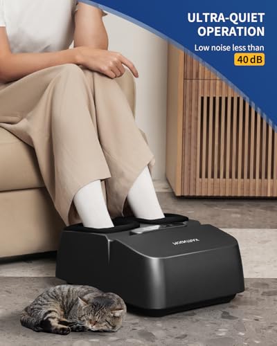 MOUNTRAX Foot Massager Machine with Heat, Foot Massager for Plantar Fasciitis, Neuropathy Pain, Shiatsu Foot Massager with Remote, Fits Feet Up to Men Size 12 (Black) - Thumbnail 6