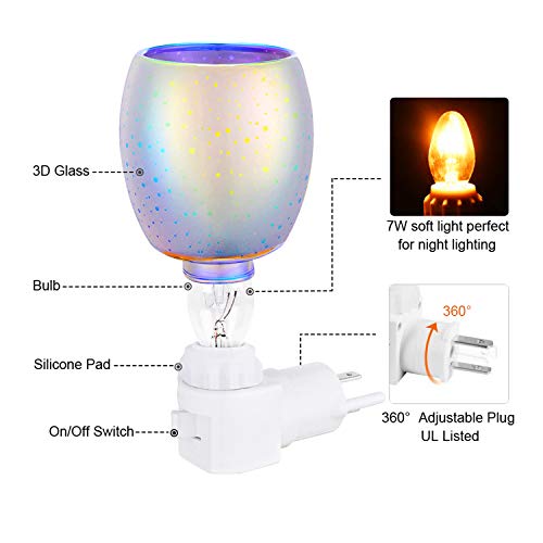 image for Calm Life 3D Glass Pluggable Fragrance Warmer Decorative Plug-in Wax M