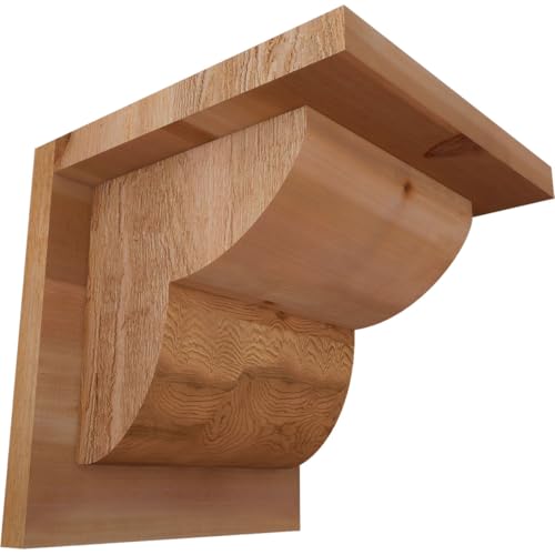 Ekena Millwork COR08X08X08CRE01RWR 8"W x 8"D x 8"H Crestline Rough Sawn Corbel w/Backplate, Western Red Cedar by Ekena Millwork - Used condition - US$36.91