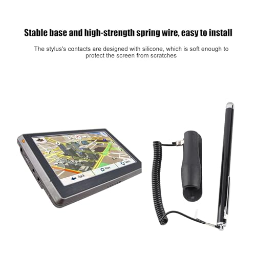 Lápiz táctil Capacitivo de Metal Negro lápiz táctil de Alta sensibilidad lápiz táctil portátil con Cable de Resorte de 90 cm de Largo para teléfonos móviles y Dispositivos GPS - imagen 5