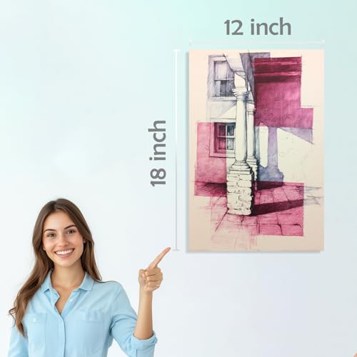 Image of SiddArtify Wall Art Prints Set - Architectural Sketch Poster Decor for Living Room Bedroom Office - 12x18 inch Board Pack of 6