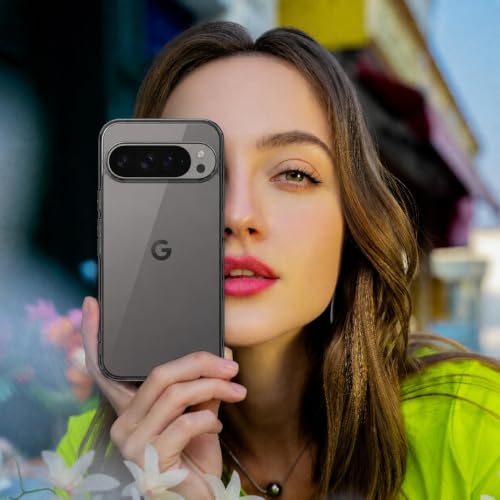 Image of VONZEE Compatible with Google Pixel 10 /10 Pro Back Cover Case Clear,[ Anti Yellow ][Military Grade Protection] Hard PC Back Cover Transparent-Black